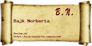 Bajk Norberta névjegykártya